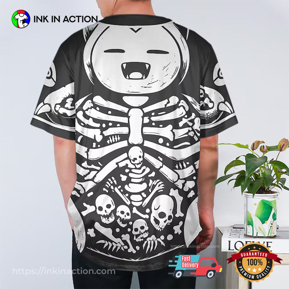 Snorlax Skeleton Graphic Baseball Jersey