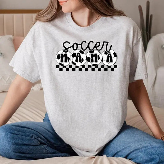 Soccer Mama Shirt, Checkered Mama Shirt, Sports Mom Shirt, Gift for Mom, Game Day Shirt, Soccer Mom Shirt, Sports Fan...