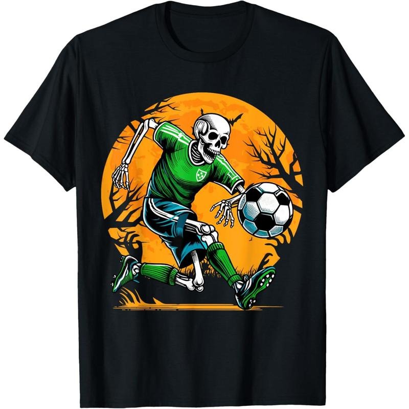 Soccer Skeleton Halloween Football Spooky Boys Soccer Player T-Shirt made in usa Hoodie, Sweatshirt | WearSparks.com