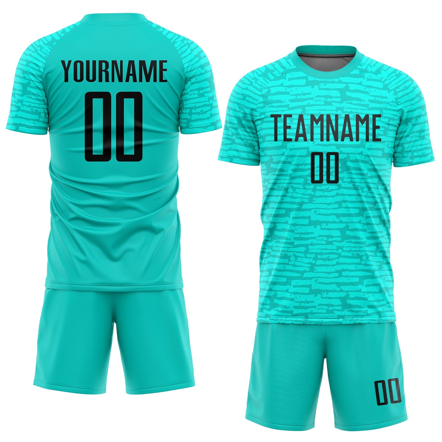 Custom Aqua Black Sublimation Soccer Uniform Jersey T-Shirts, Hoodie, Sweatshirt | WearSparks.com (Image 2)