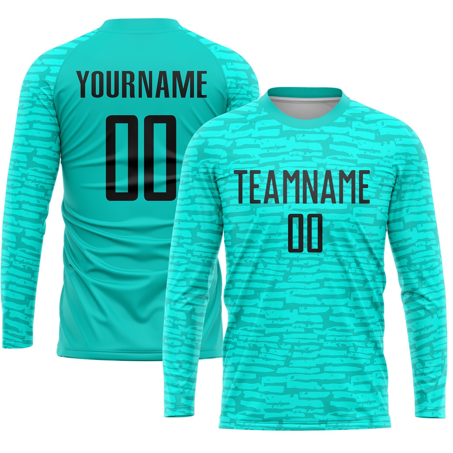 Custom Aqua Black Sublimation Soccer Uniform Jersey T-Shirts, Hoodie, Sweatshirt | WearSparks.com (Image 3)