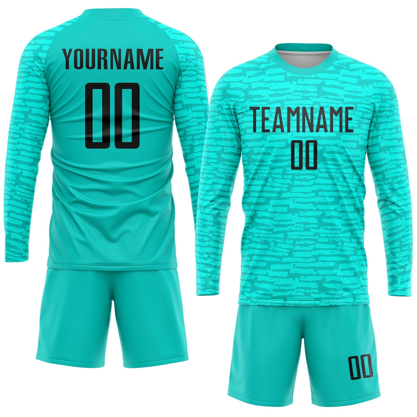Custom Aqua Black Sublimation Soccer Uniform Jersey T-Shirts, Hoodie, Sweatshirt | WearSparks.com (Image 4)