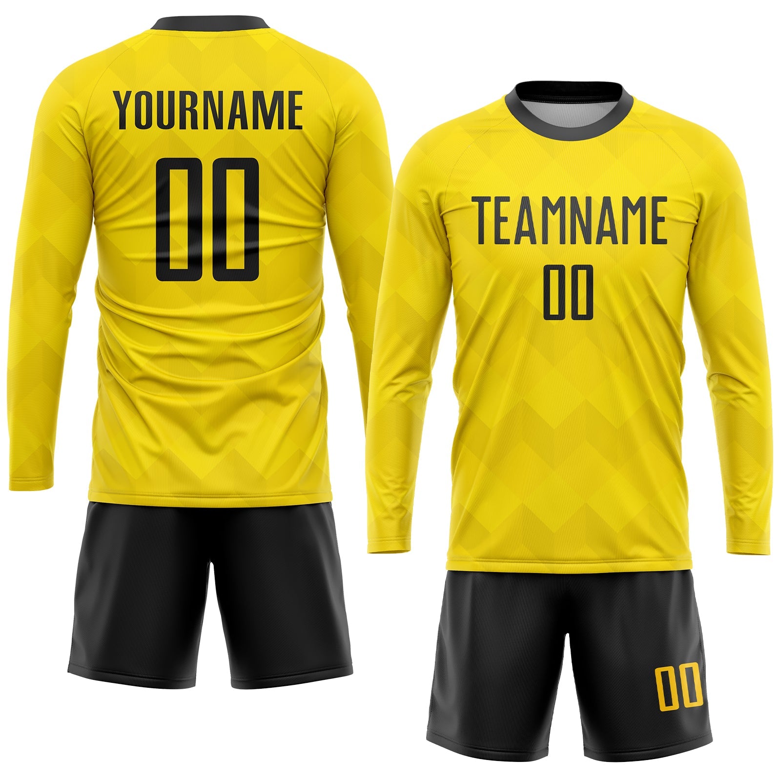 Custom Gold Black Sublimation Soccer Uniform Jersey T-Shirts, Hoodie, Sweatshirt | WearSparks.com (Image 4)