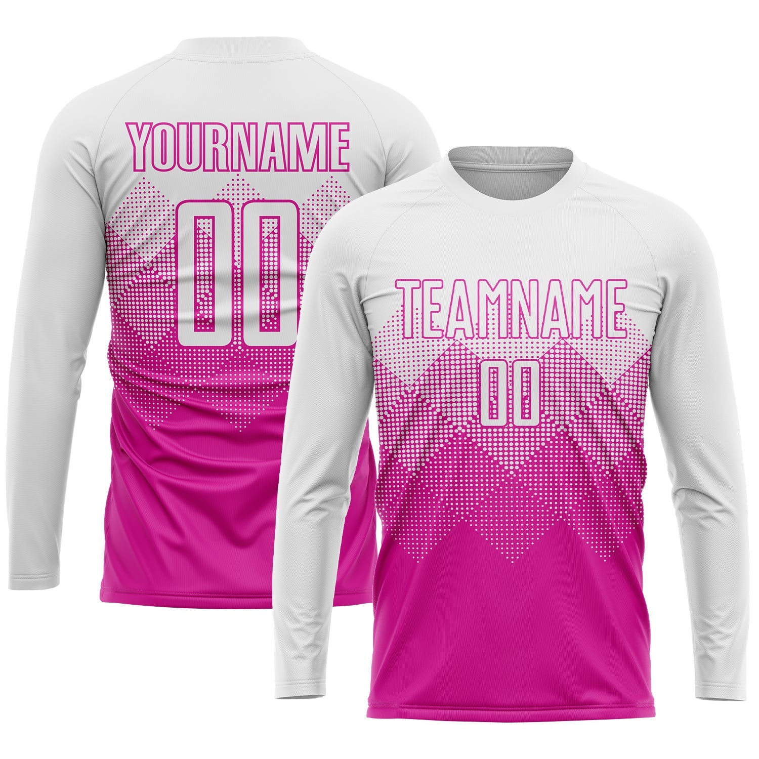 Custom Deep Pink White Sublimation Soccer Uniform Jersey T-Shirts, Hoodie, Sweatshirt | WearSparks.com (Image 3)