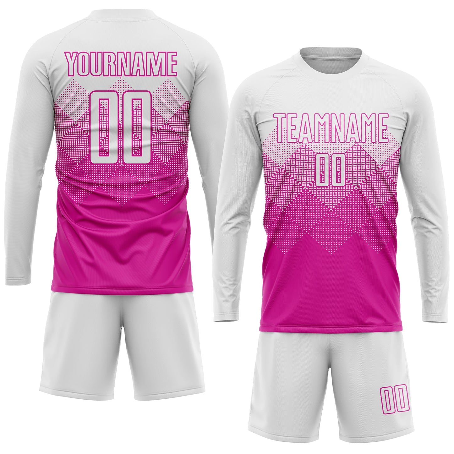 Custom Deep Pink White Sublimation Soccer Uniform Jersey T-Shirts, Hoodie, Sweatshirt | WearSparks.com (Image 4)