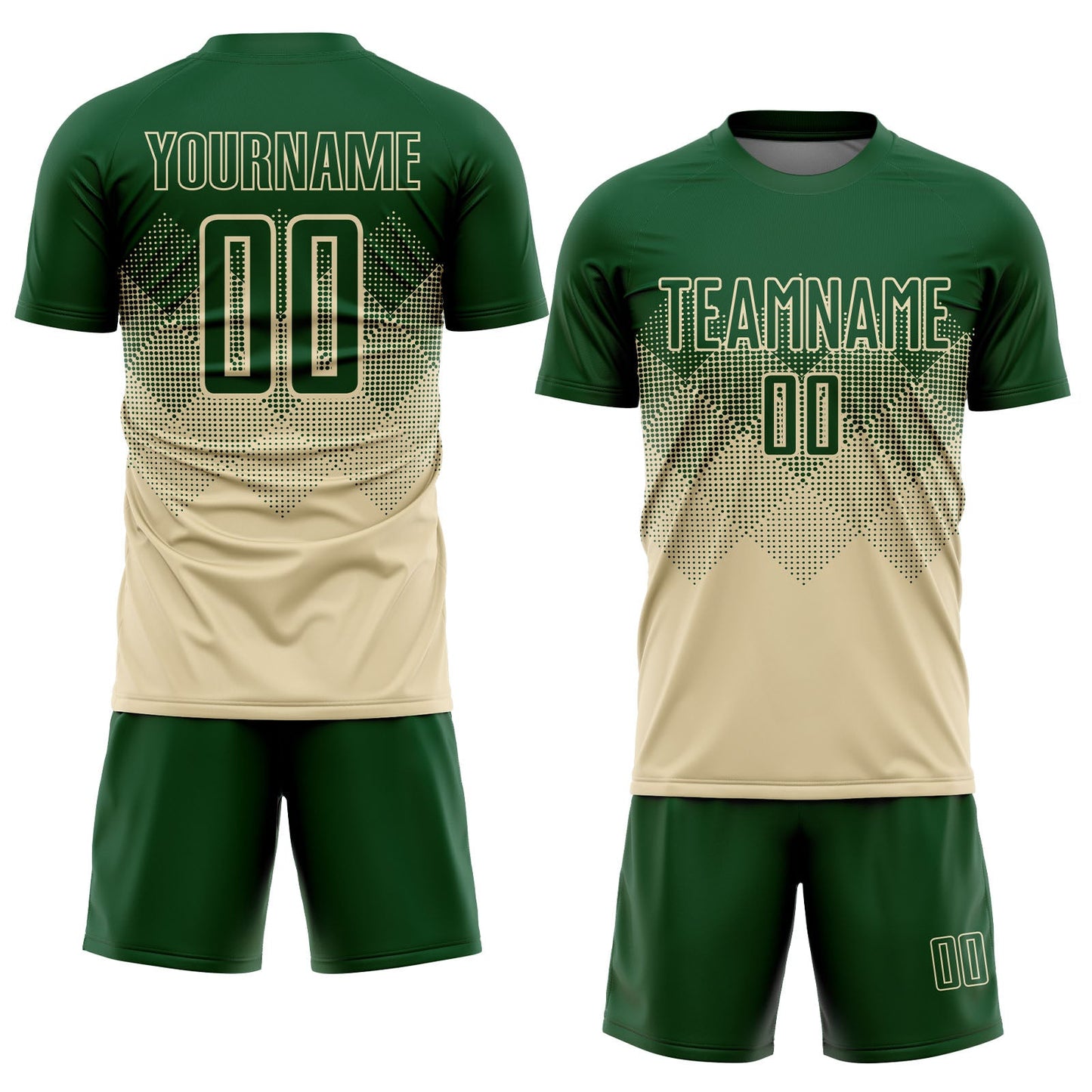 Custom Cream Green Sublimation Soccer Uniform Jersey T-Shirts, Hoodie, Sweatshirt | WearSparks.com (Image 2)