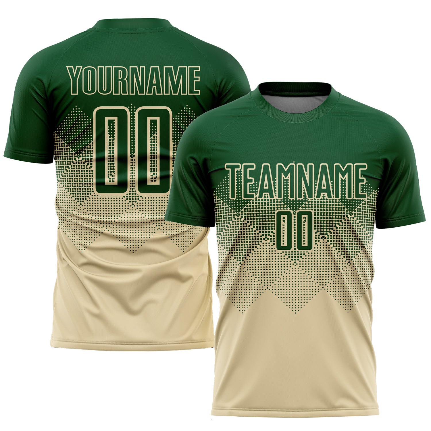 Custom Cream Green Sublimation Soccer Uniform Jersey T-Shirts, Hoodie, Sweatshirt | WearSparks.com (Image 1)