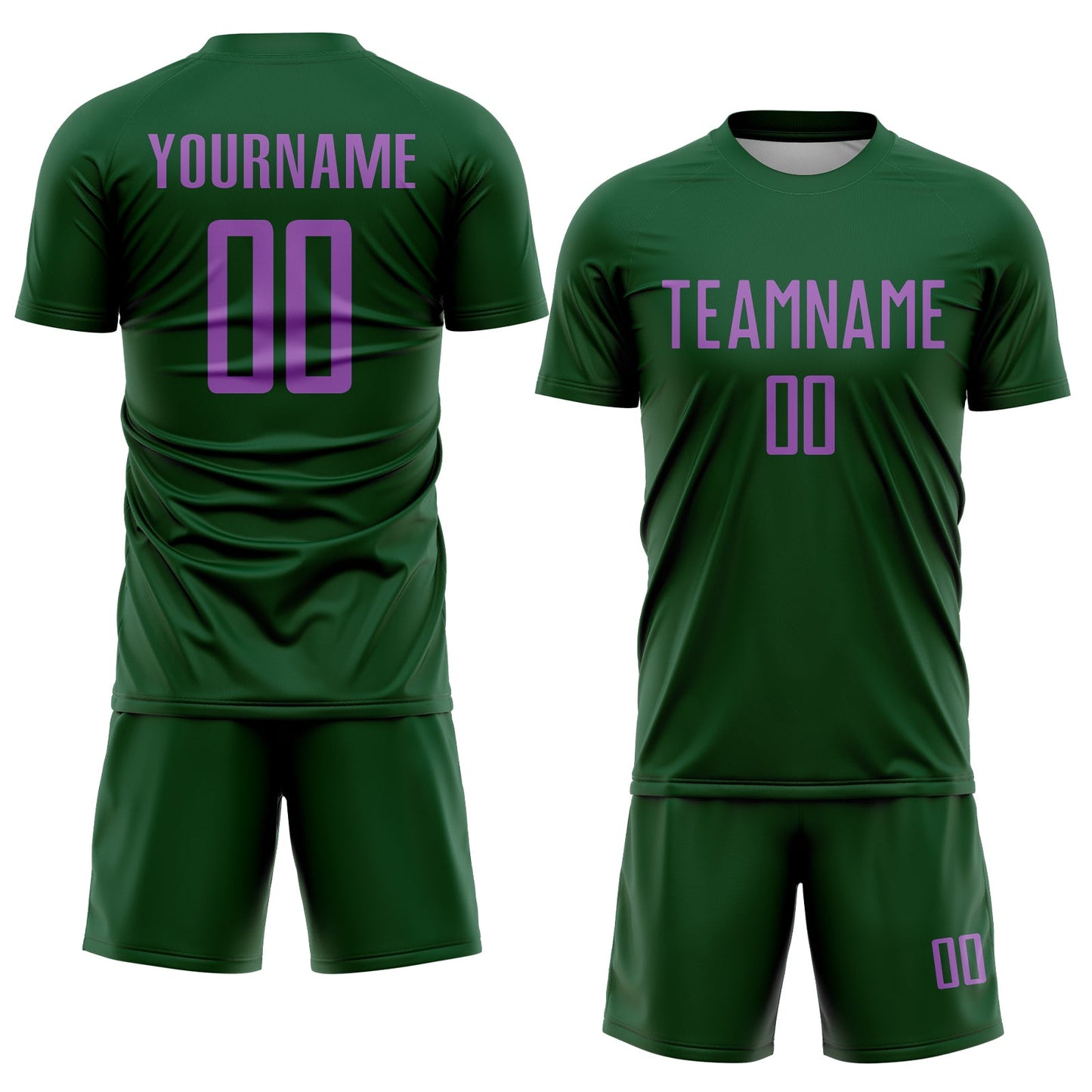 Custom Green Medium Purple Sublimation Soccer Uniform Jersey T-Shirts, Hoodie, Sweatshirt | WearSparks.com (Image 2)