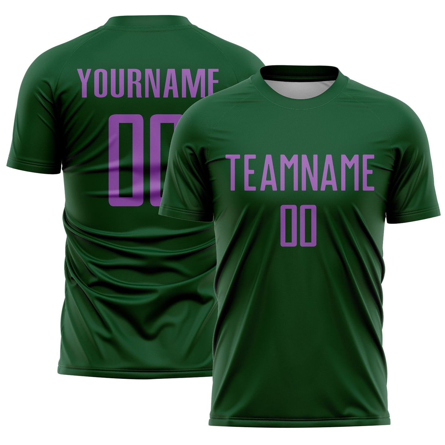 Custom Green Medium Purple Sublimation Soccer Uniform Jersey T-Shirts, Hoodie, Sweatshirt | WearSparks.com (Image 1)