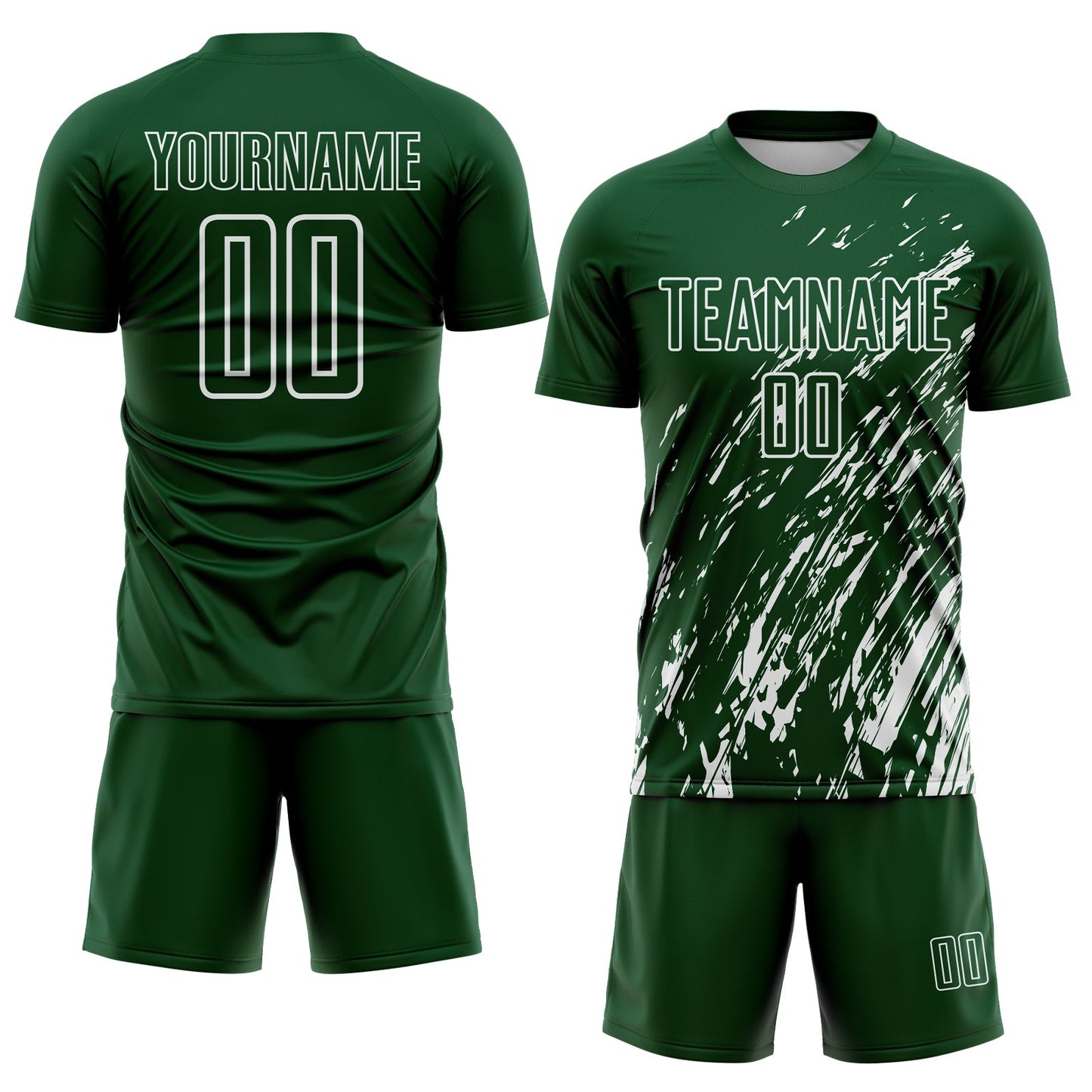 Custom Green White Splash Sublimation Soccer Uniform Jersey T-Shirts, Hoodie, Sweatshirt | WearSparks.com (Image 2)