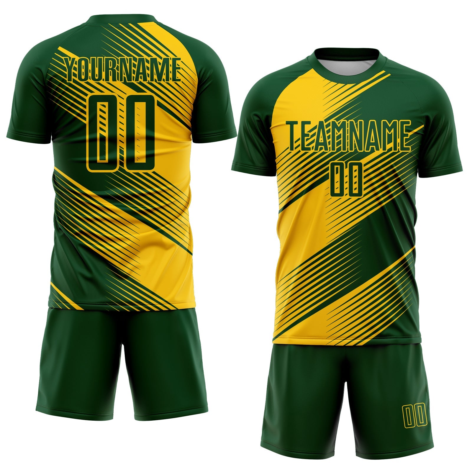 Custom Green Yellow Line Sublimation Soccer Uniform Jersey T-Shirts, Hoodie, Sweatshirt | WearSparks.com (Image 2)