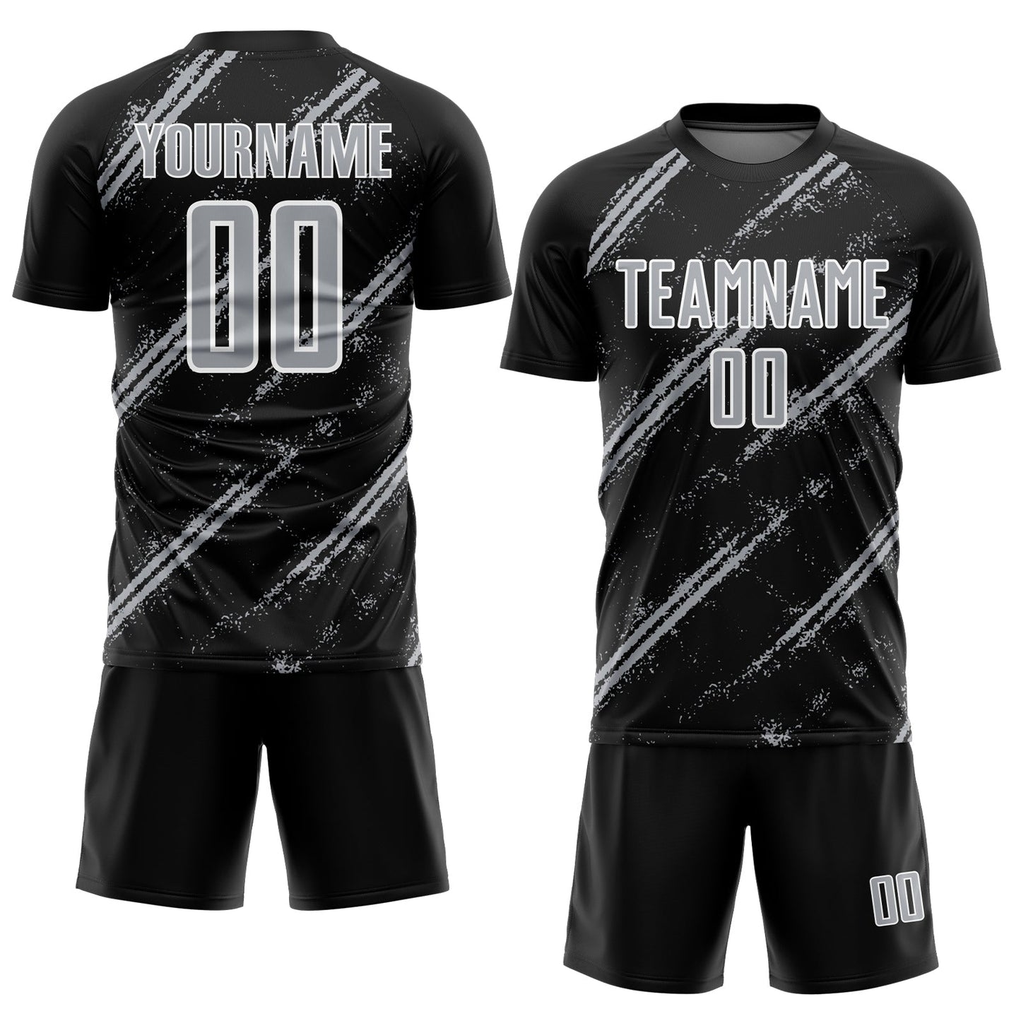 Custom Black Gray-White Abstract Fragment Art Splash Sublimation Soccer Uniform Jersey T-Shirts, Hoodie, Sweatshirt (Image 2)