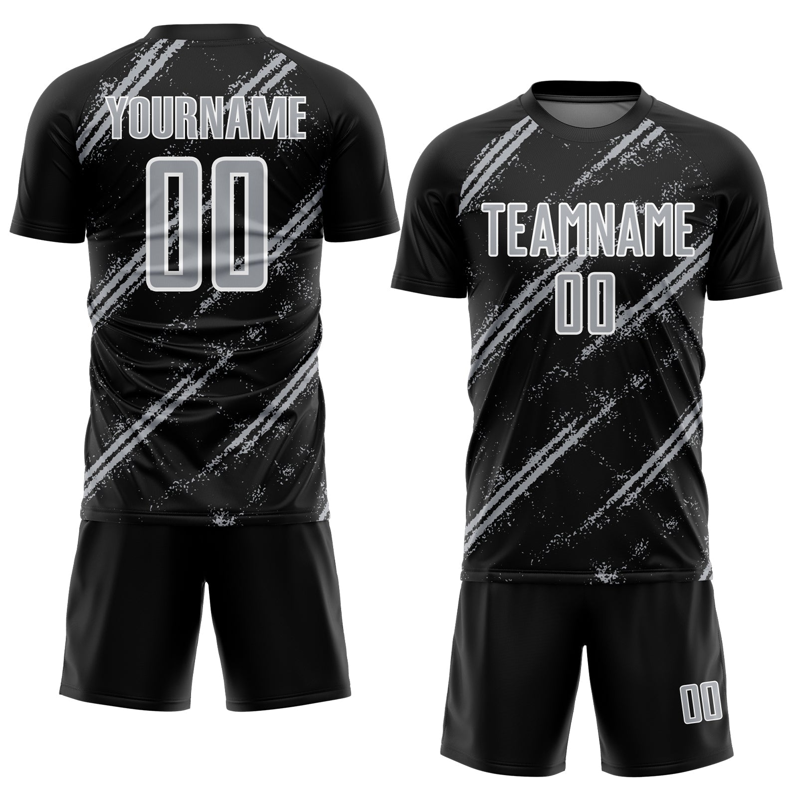 Custom Black Gray-White Abstract Fragment Art Splash Sublimation Soccer Uniform Jersey T-Shirts, Hoodie, Sweatshirt (Image 2)