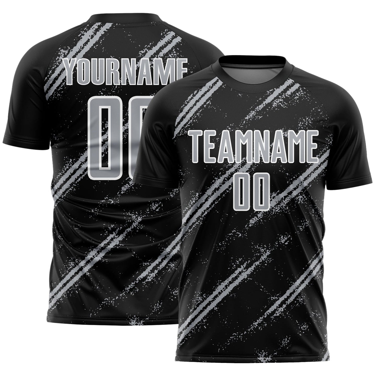 Custom Black Gray-White Abstract Fragment Art Splash Sublimation Soccer Uniform Jersey T-Shirts, Hoodie, Sweatshirt (Image 1)