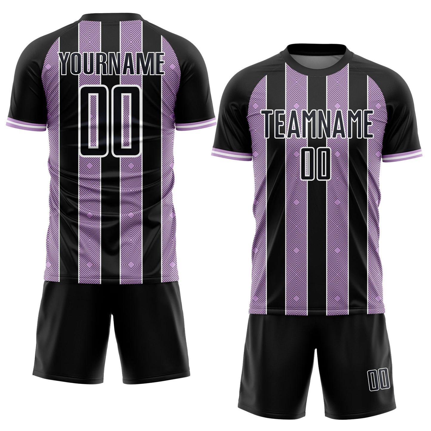 Custom Black Light Purple-White Pinstripe Line Sports Sublimation Soccer Uniform Jersey T-Shirts, Hoodie,... (Image 2)