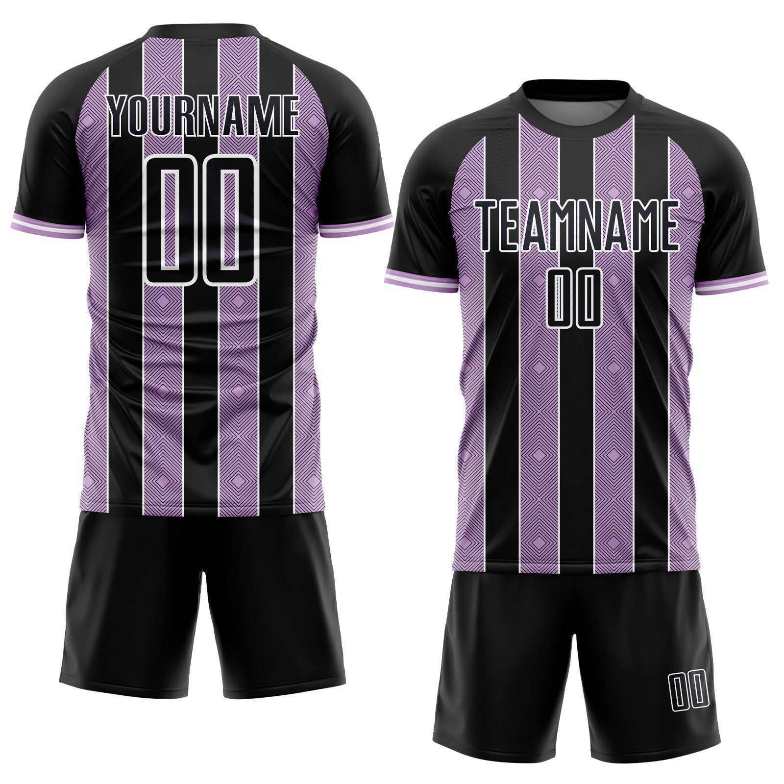 Custom Black Light Purple-White Pinstripe Line Sports Sublimation Soccer Uniform Jersey T-Shirts, Hoodie,... (Image 2)