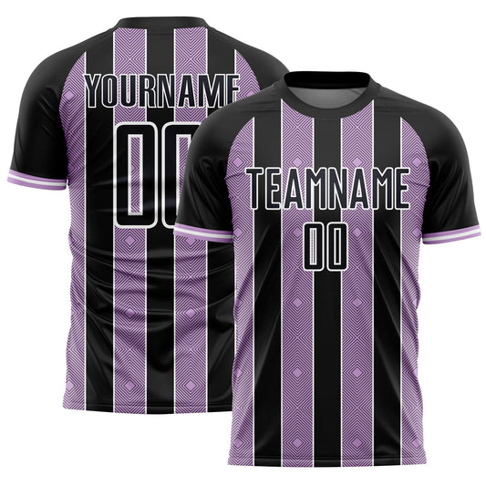 Custom Black Light Purple-White Pinstripe Line Sports Sublimation Soccer Uniform Jersey T-Shirts, Hoodie,... (Image 1)