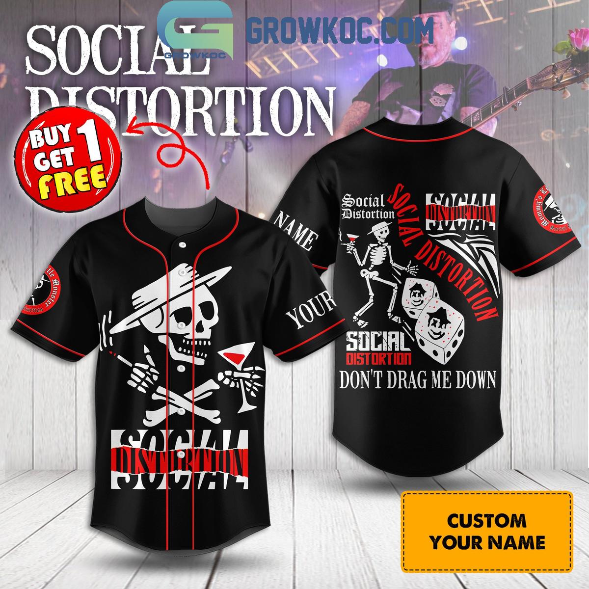 Social Distortion Don’t Drag Me Down Personalized Baseball Jersey