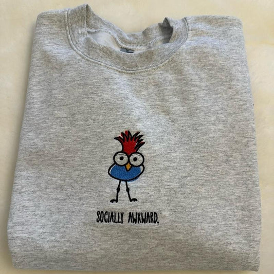 Socially Awkward Embroidered Custom Colors Tee Shirt Hoodie, Sweatshirt | WearSparks.com