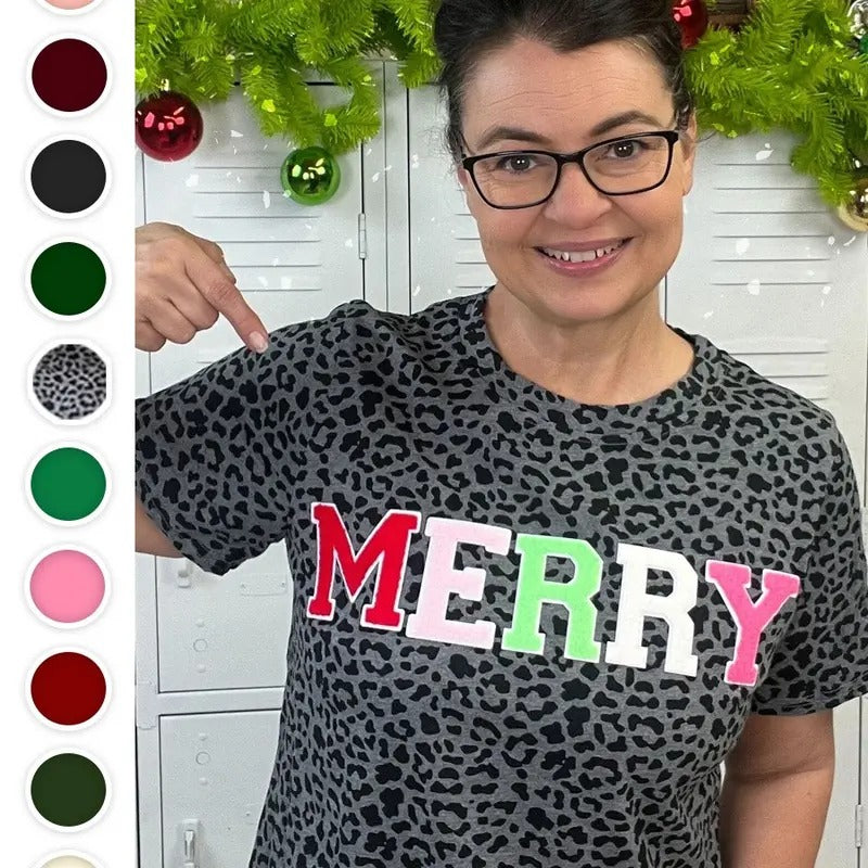 Soft Chenille Merry Graphic T-Shirt Hoodie, Sweatshirt | WearSparks.com