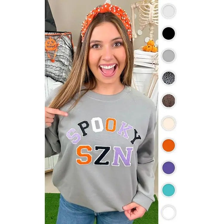Soft Chenille Spooky SZN Graphic Sweatshirt T-Shirts, Hoodie | WearSparks.com