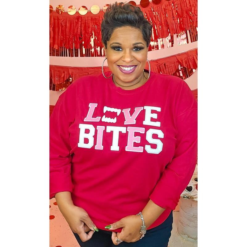 Soft Ideal Chenille Love Bites Boyfriend Long Sleeve Cotton Polyester T-Shirts, Hoodie, Sweatshirt | WearSparks.com