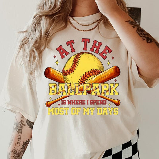 Softball At The Park Shirt ~ Unisex Apparel Relaxed Fit Printed In The USA Clothing Womenswear Casual Comfort Cotton...