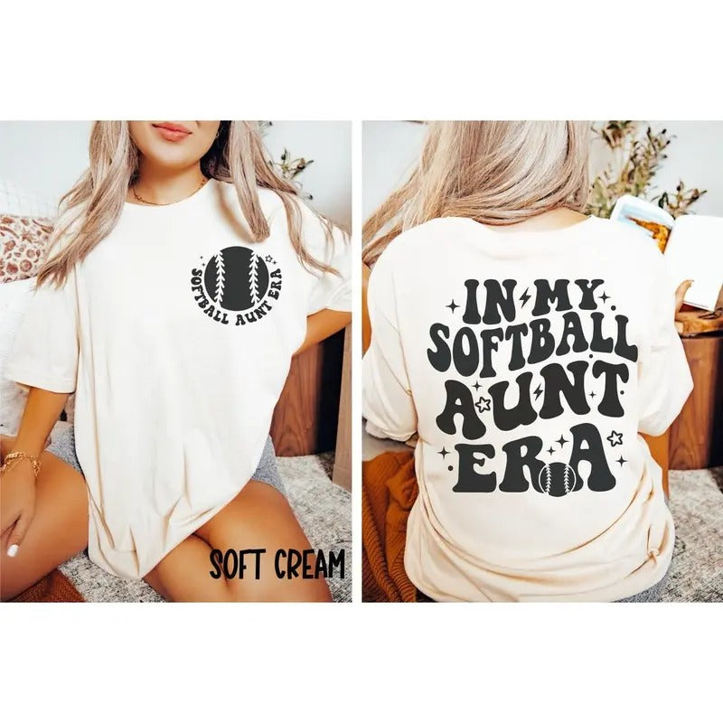 Softball Aunt Tshirt Aunt Softball Shirt Gift For Softball Game Day Shirt Retro Softball Shirt Ballpark Shirt Catcher's...