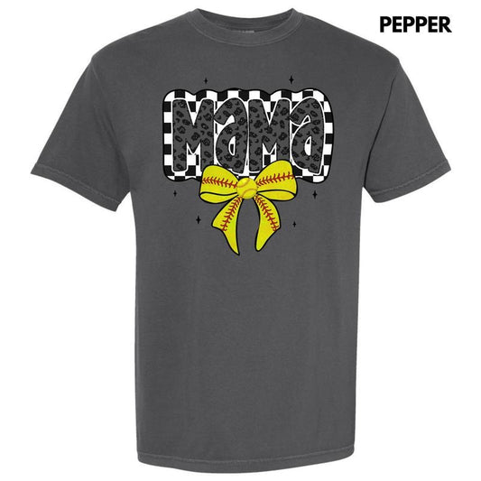 Softball Checkered Mama Comfort Colors T-Shirt 'NLB' Hoodie, Sweatshirt | WearSparks.com