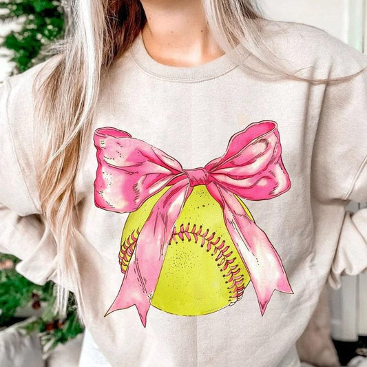 Softball Coquette Bow Sweater, Soft Girl Era Sweater, Baseball Sweater, Coquette Softball Shirt, Social Club, Softball...