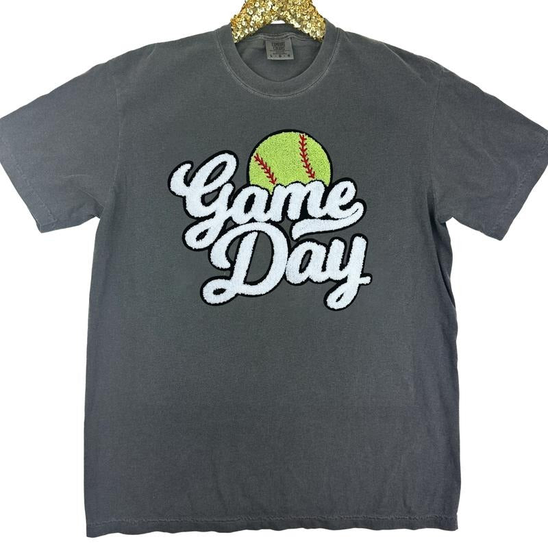 Softball Game Day Patch Comfort Colors T-Shirt Hoodie, Sweatshirt | WearSparks.com