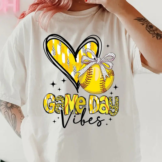 Softball Gameday Vibes Shirt ~ Unisex Apparel Relaxed Fit Printed In The USA Clothing Womenswear Casual Comfort Cotton...