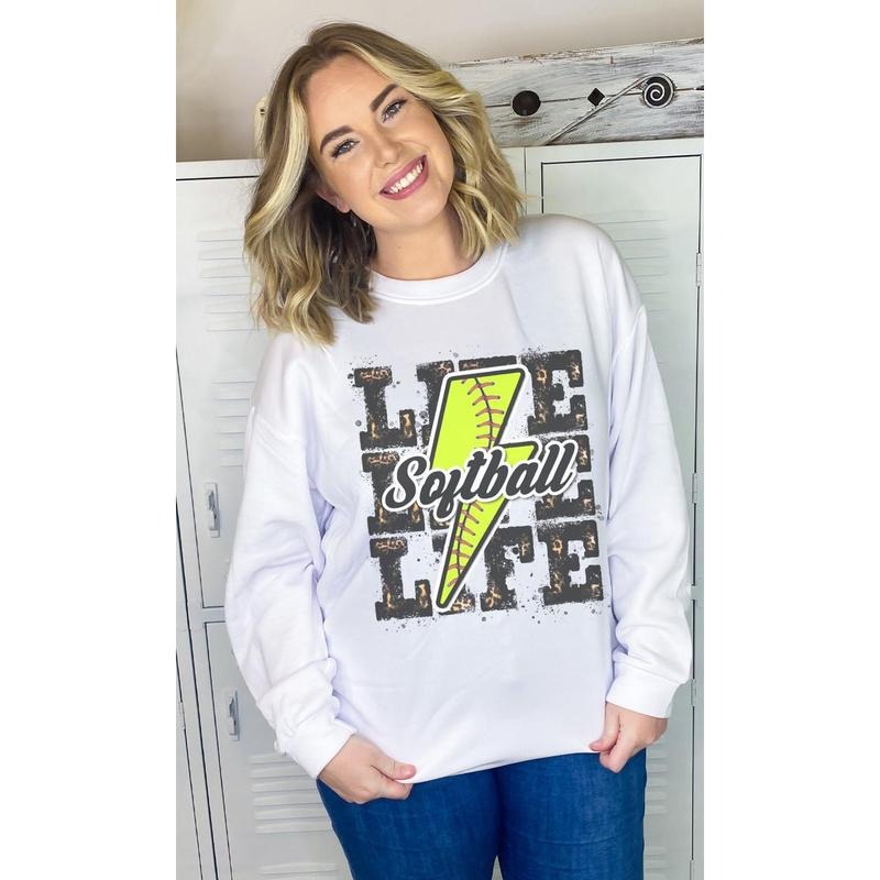 Softball Life Lightning Bolt Sweatshirt T-Shirts, Hoodie | WearSparks.com