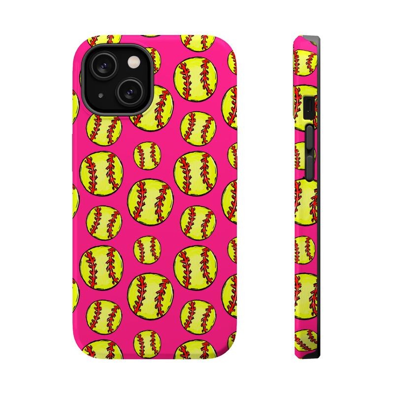 Softball Phone Case Mag Safe Compatible Magnetic Tough Cases T-Shirts, Hoodie, Sweatshirt | WearSparks.com