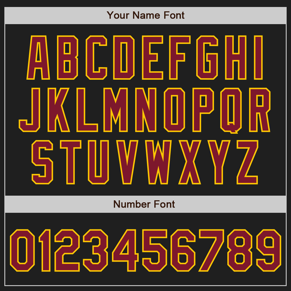 Custom Black Crimson-Yellow Two-Button Unisex Softball Jersey T-Shirts, Hoodie, Sweatshirt | WearSparks.com (Image 5)