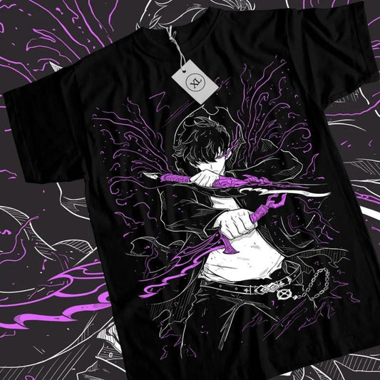 Solo Leveling Anime T-Shirt & Sweatshirt, Sun Jinwoo Graphic Tee, Anime Manga Lover Gifts Ball Cotton Hoodie | WearSparks.com