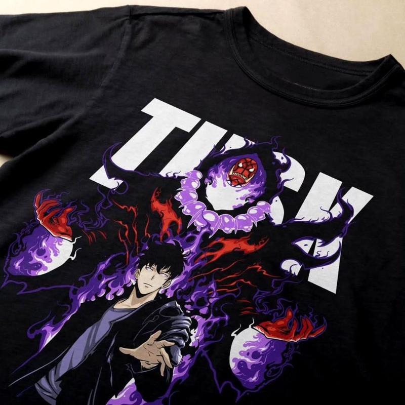 Solo Leveling Anime T-Shirt, Shadow Monarch Graphic Tee, Sung Jin-Woo T-Shirt, Otaku Streetwear Gift for Anime Fan,...