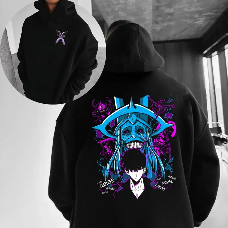 Solo Leveling Hoodie Sung Jinwoo Figure Shadow Monarch Sweatshirt Ahjin Guild Solo Leveling Sung Jinwoo Figure Hoodie...