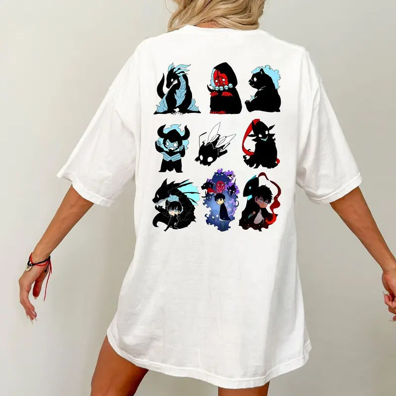 Solo Leveling Shirt, Sung JinWoo Chibi Art, Igris, Beru, Bellion, Kamish, Anime Gift For Him, Cute Anime...