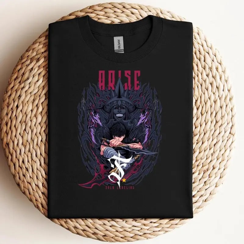 Solo Leveling Shirt, Sung Jinwoo Shirt, Anime Graphic Tee, Gift For Him, Gift For Her Hoodie, Sweatshirt | WearSparks.com