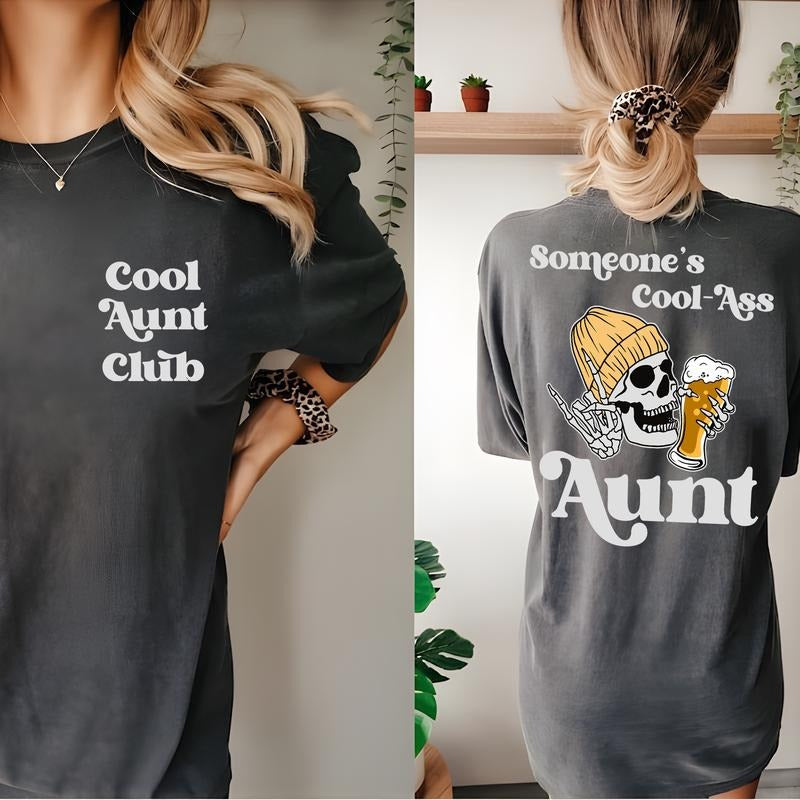 Someone's Cool Ass Aunt Front And Back Beer Shirt, Cool Aunt Club Graphic Tee, Beer Shirt, Auntie Shirt, Gift For Aunt,...
