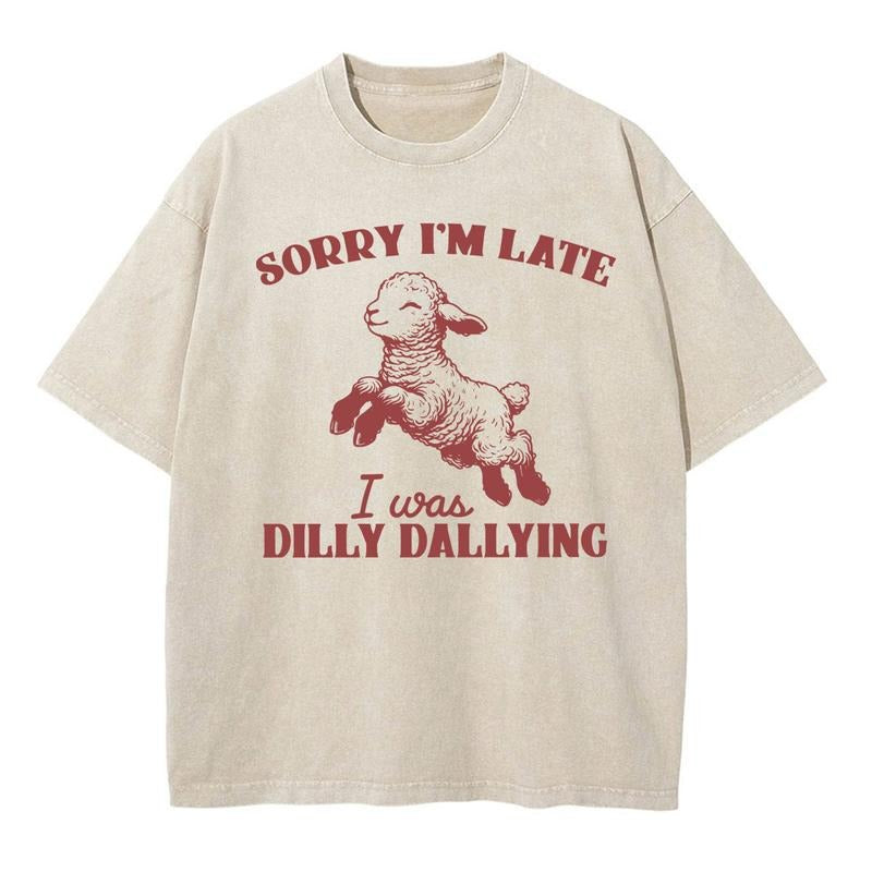 Sorry I'm Late I Was Dilly Dallying Shirt, Baby Lamb Sheep Hoodie, Cute Sheep Shirt, Funny Animal Sweater, Funny Sheep...
