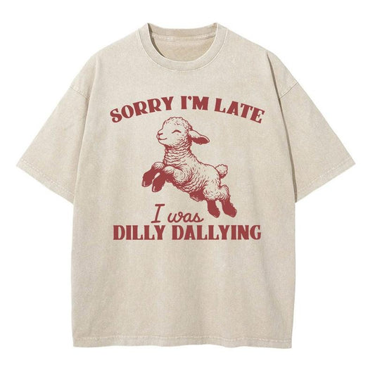 Sorry I'm Late I Was Dilly Dallying Shirt, Baby Lamb Sheep Hoodie, Cute Sheep Shirt, Funny Animal Sweater, Funny Sheep...