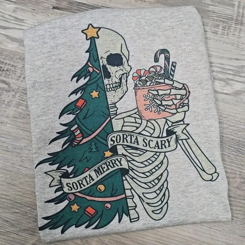 Sorta Merry Sorta Scary Gildan Graphic Tee or Sweatshirt Hoodie | WearSparks.com