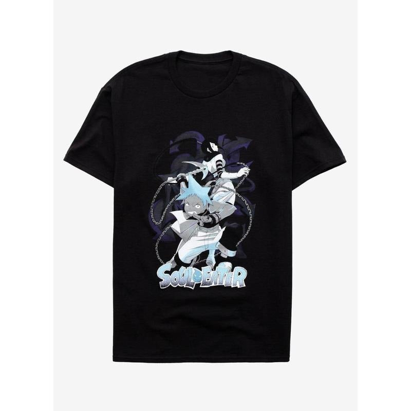 Soul Eater Black Star & Tsubaki Nakatsukasa Shirt, Vintage Fashion, Classic Styles for Everyone, Lightweight Feel, Moves...