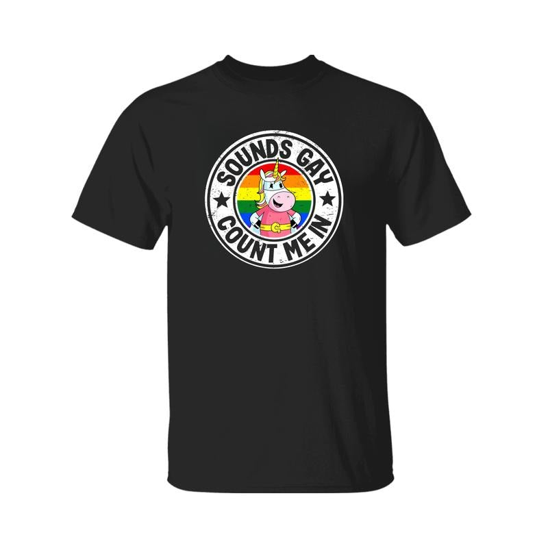 Sounds G Count Me In T-Shirt, Casual Short Sleeve Crew Neck T-Shirt for Summer, Graphic Tee Men's Top for Daily Wear...