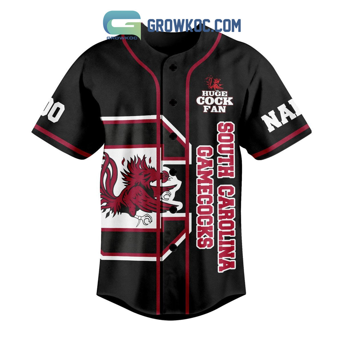 South Carolina Gamecocks Huge Cock Fan Personalized Baseball Jersey