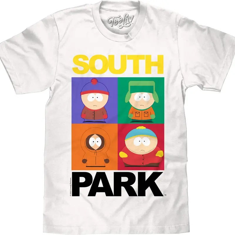 South Park Stan Kyle Kenny and Cartman T-Shirt - White graphic tee Hoodie, Sweatshirt | WearSparks.com