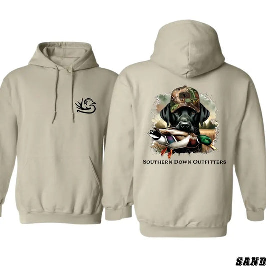 Southern Down Outfitters Hoodie - Bold Hunting Dog with Duck Graphic, Ideal for Waterfowl Hunters and Outdoor...