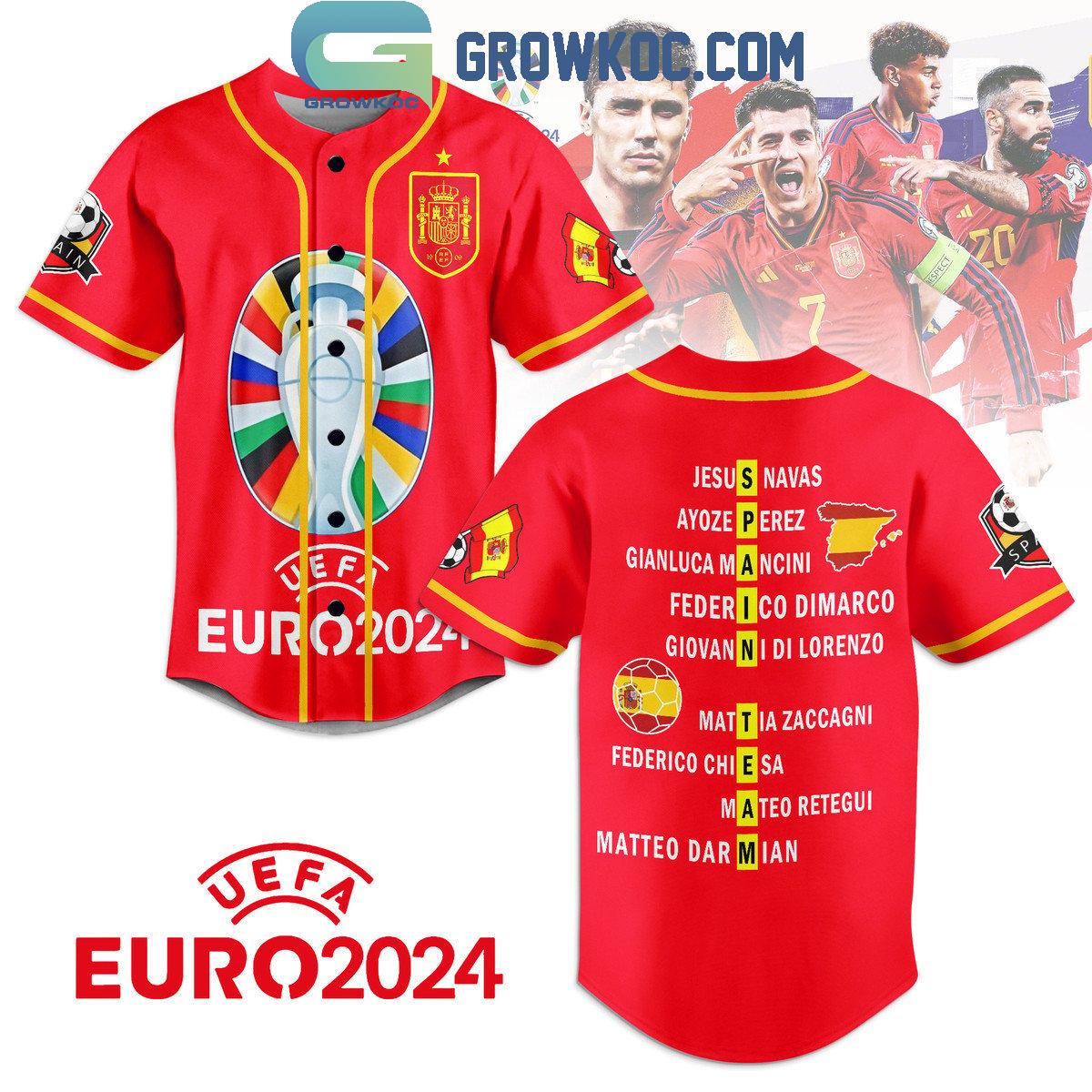 Spain Team European Football Championship UEFA EURO 2024 Personalized Baseball Jersey